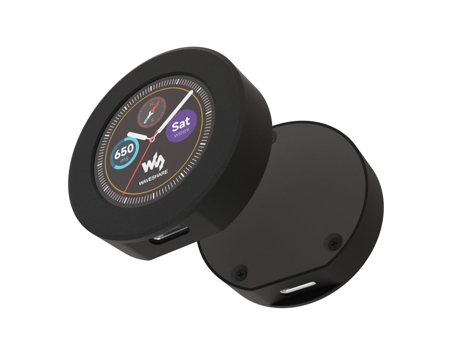Waveshare RP2040 MCU Board with 1.28inch Round Touch LCD with CNC Metal Case 240  240 Pixels 65K RGB Color IPS Display, Based on