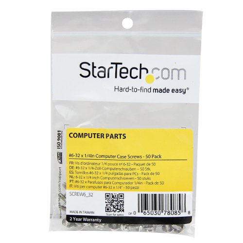 Startech.Com Replacement Pc Mounting Screws #6 32 X 1/4In Long Standoff   Screw Kit   Silver   0.2 In (Pack Of 50) , Taa (Screw6