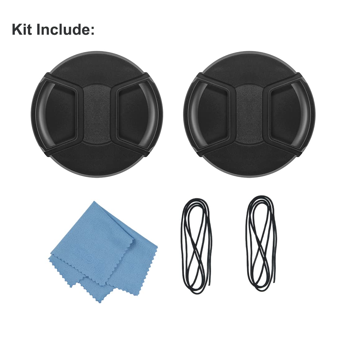 Sioti 82Mm Lens Cap, 2 Packs + 1 Piece Cleaning Wiper, Model:Lc 82, Compatiable With Camera Lens & Lens Filter & Filter Adapter