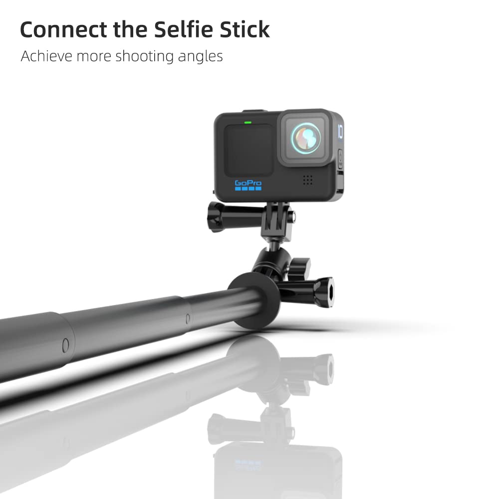 Aluminum 360 Degree Rotation Camera Mount, Metal Bracket Adapter Compatible With Gopro Hero 13/12/11/10/9/8/7/(2018) Black, Dji Action 4/3, Sony And Other Action Cameras (Adjustable Adapter Mount)