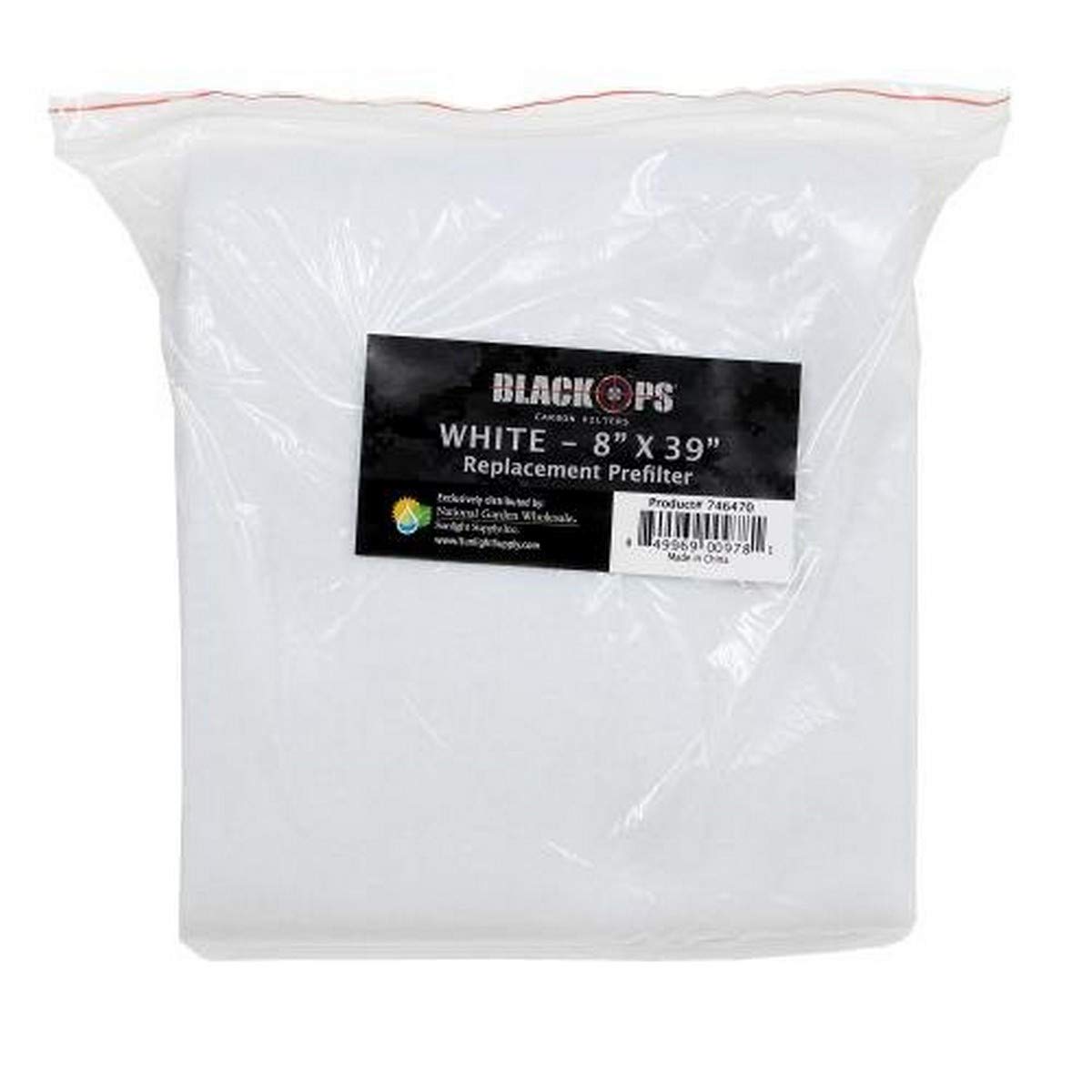 Black Ops Replacement Pre-Filter 8 in x 39 in White (10/Cs)