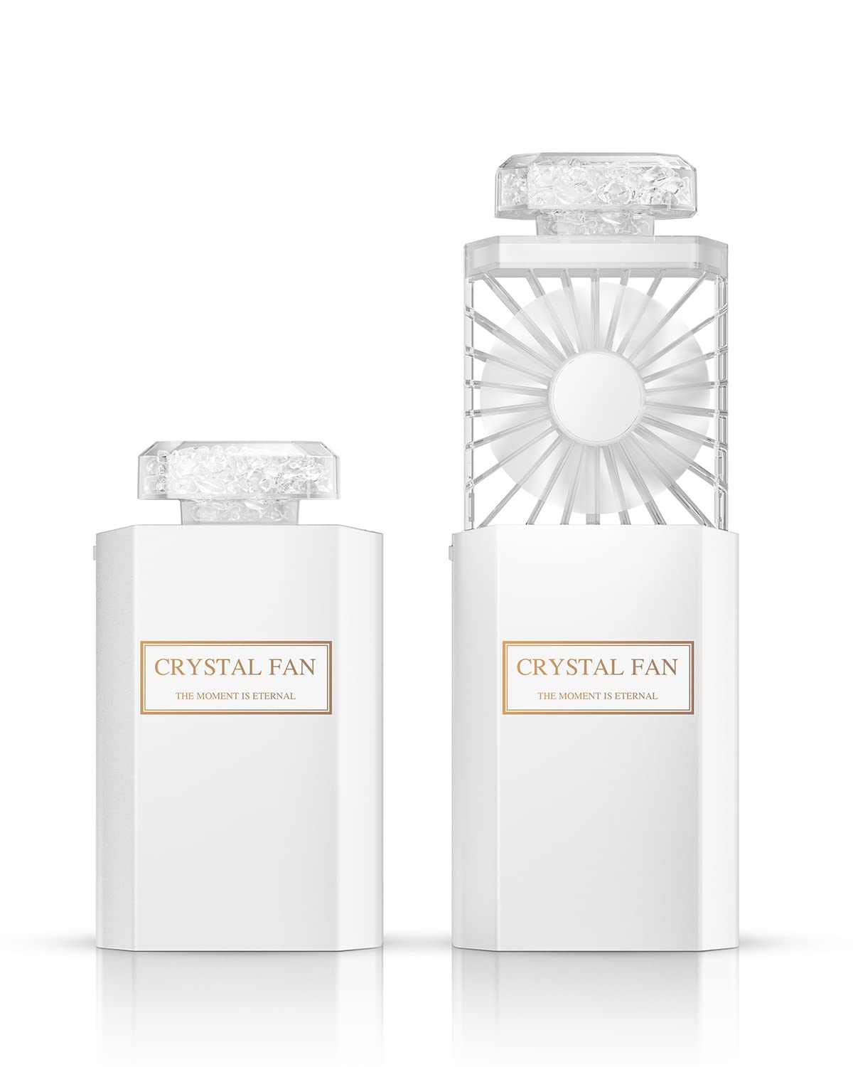 Lightdesire Handheld Fan With Crystal Stones, Mini Personal Fan Quiet Retractable, Cooling Portable Fan Rechargeable 3 Speeds Mo