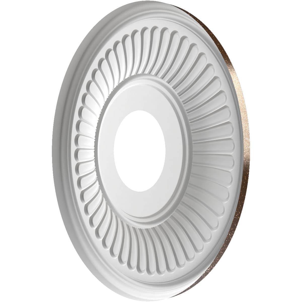 Ekena Millwork Cmp13Beamb Berkshire Thermoformed Pvc Ceiling Medallion (Fits Canopies Up To 5 3/4), 13Od X 3 1/2Id X 3/4P, Textu