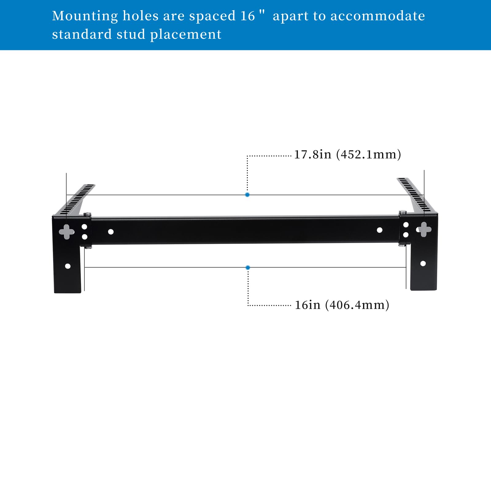 Rackpath 6U Vertical Wall Mount Rack   Heavy Duty 125Lbs Capacity Vertical Mounting Bracket (6U)