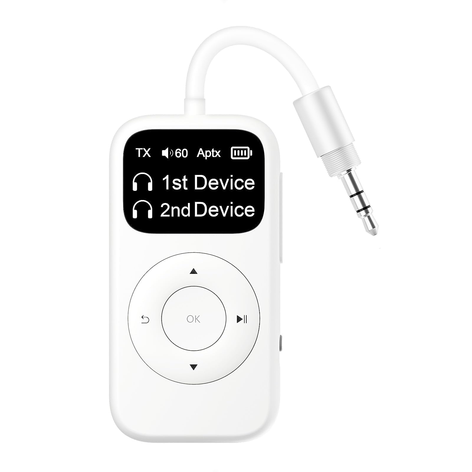 Soundsync Pro Bluetooth Transmitter & Receiver For Airplane, Easy Setup Bluetooth Audio Transceiver For 2 Bt Devices, Volume Con