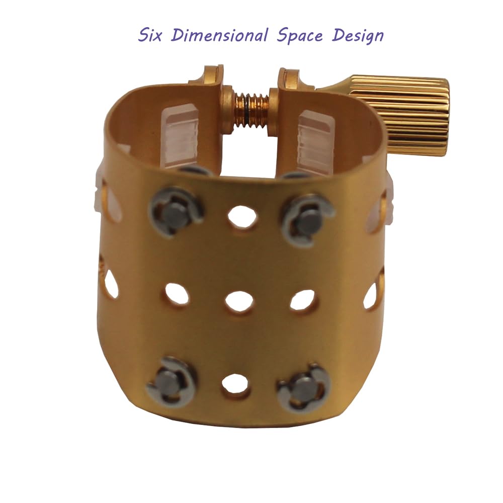 Eastern Music Saxophone Hard Rubber Mouthpiece Soprano Alto Tenor Metal Ligature Ligature Cap (Sandblust Gold, Tenor Mpc)