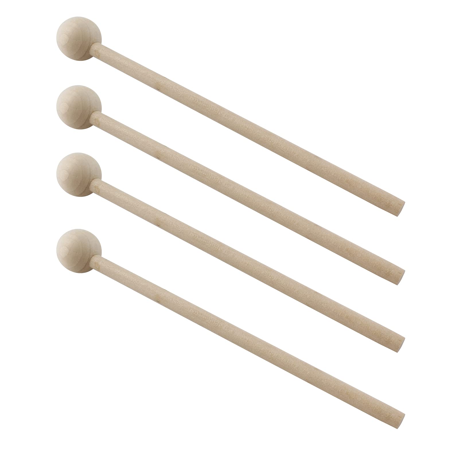 Litoexpe 2 Pair 8 Inch Wood Mallets Percussion Sticks For Glockenspiel, Xylophone, Chime, Woodblock, And Bells
