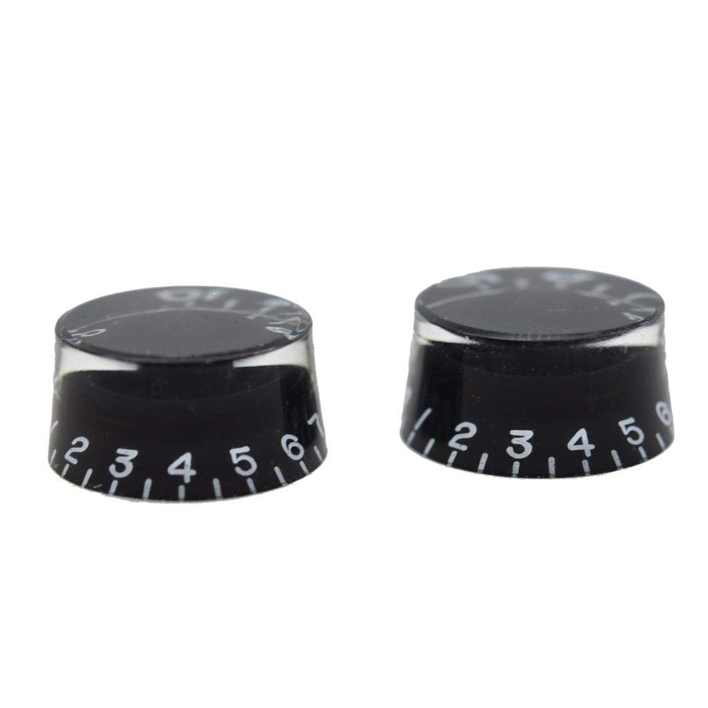Dopro 2Pcs Usa(Imperial) Lp Guitar Speed Dial Knobs 24 Fine Splines Control Knobs For Usa Les Paul/Cts Pots Black