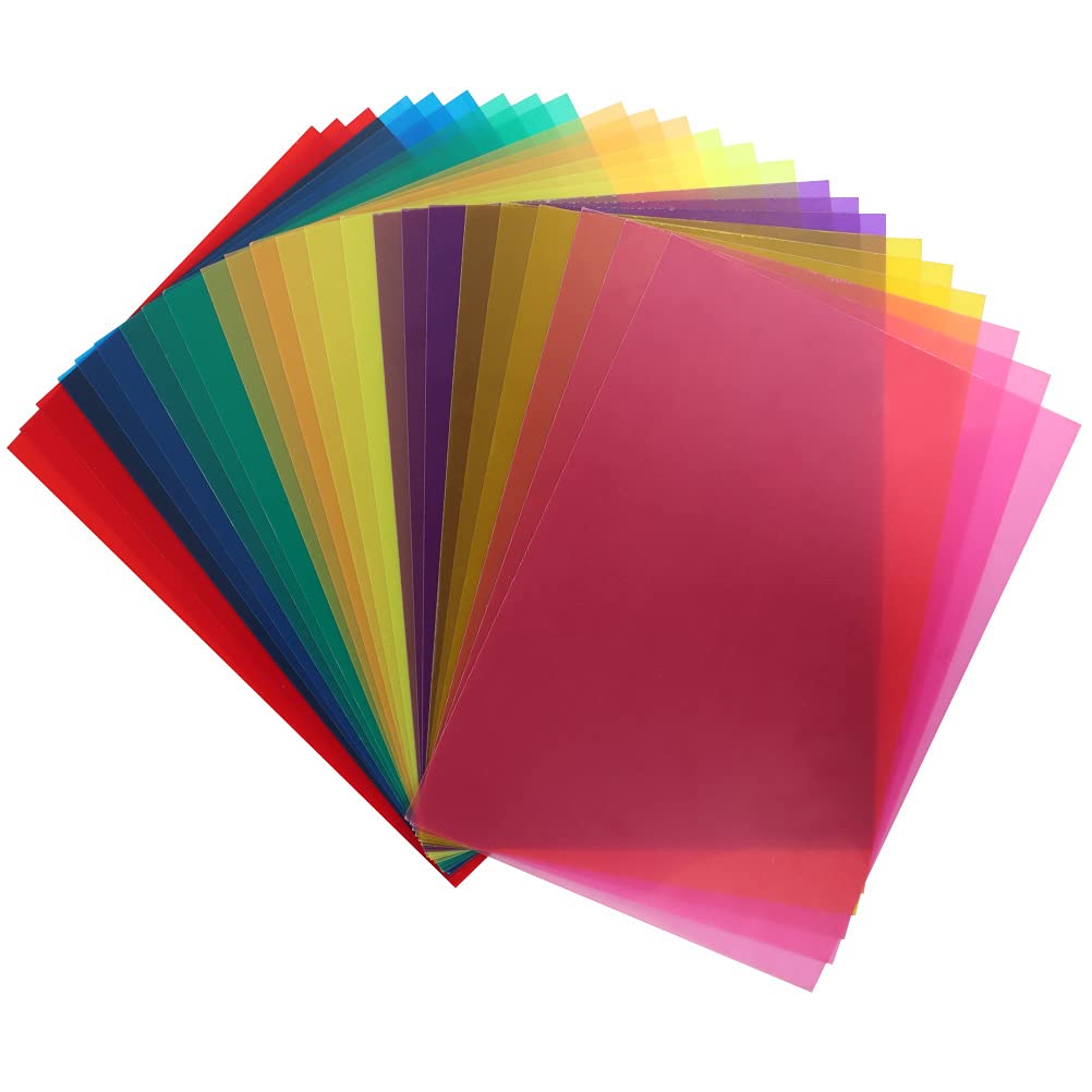 Buygoo 24Pcs Transparent Color Correction Lighting Gel Filter   Colored Gel Light Filter Plastic Sheet, 8.5 X 11 Inch, 8 Assorte