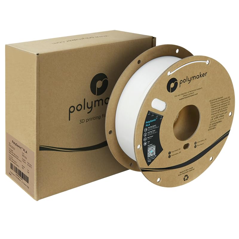 Polymaker High Speed Pla Pro Filament 1.75Mm, White Polysonic Pla Pro 3D Printer Filament 1Kg - Stronger Fast Printing Filament