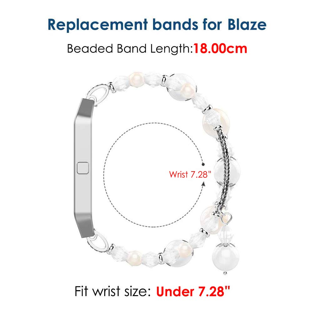 Simpeak Fashion Elastic Band Compatible With Fitbit Blaze Smartwatch Fitness, Large(7.28) Handmade Beaded Jewelry Bracelet Band