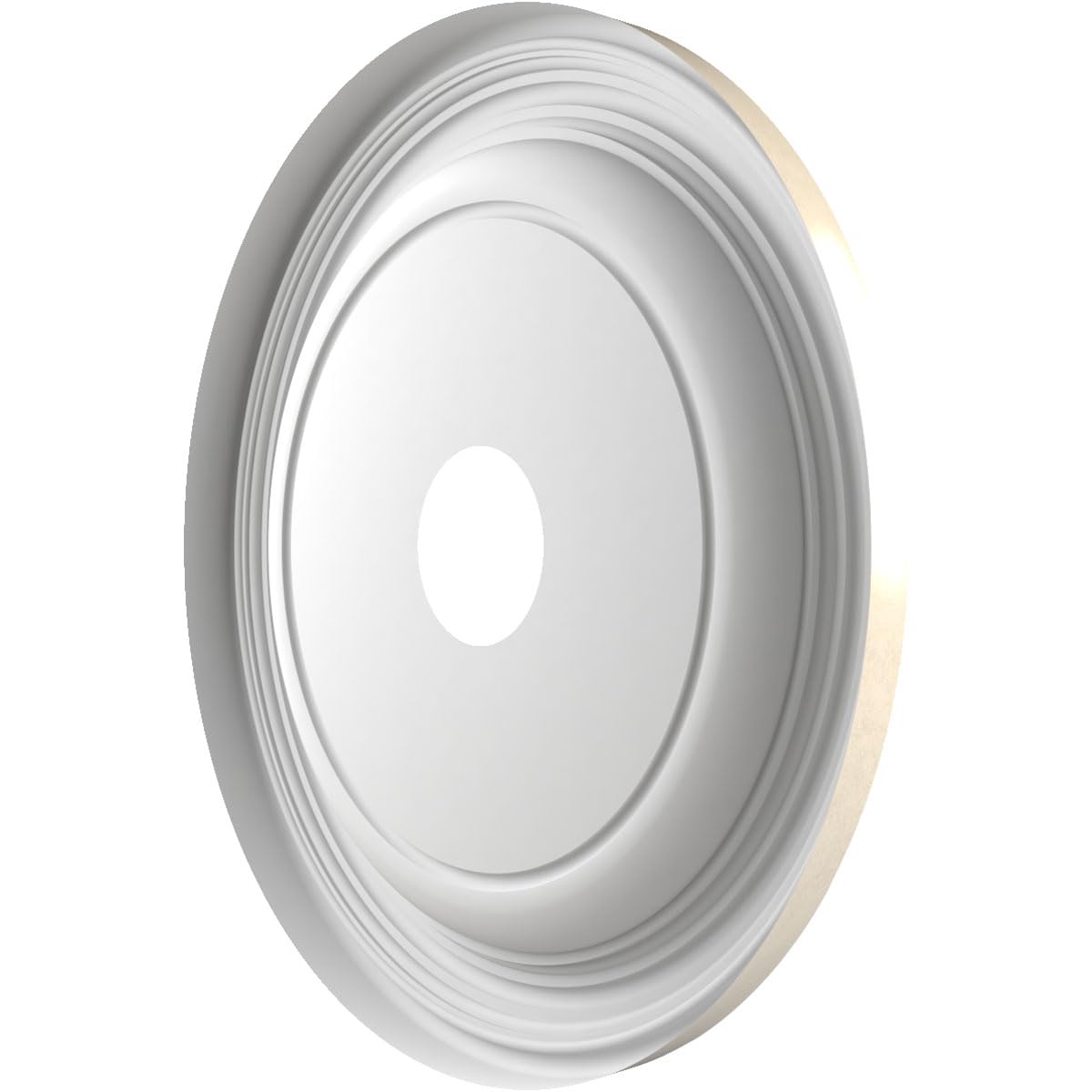 19Od X 3 1/2Id X 1 1/2P Traditional Thermoformed Pvc Ceiling Medallion (Fits Canopies Up To 11 1/2), Universal Metallic Pearl Mi