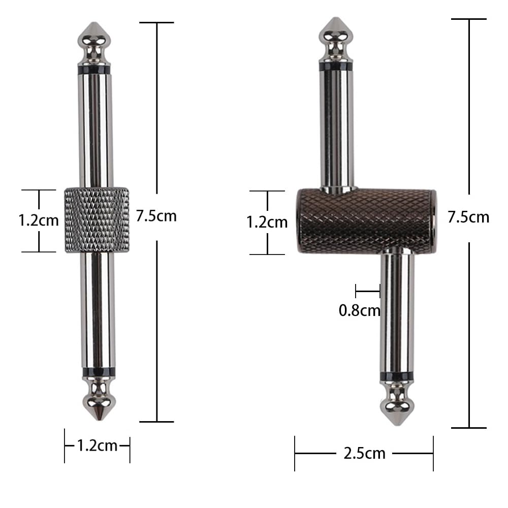 Rayzm Guitar Pedal Patch Connector, 635Mm (14) Effect Pedal To Pedal Coupler, Male To Male Plug Adaptor For Guitar Pedalboard In