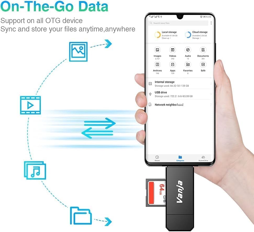 Vanja Usb C Sd Card Reader Usb 3.0, Micro Sd Card Adapter Memory Card Reader Used For Sd Tf Sdxc Sdhc Mmc Rs Mmc Micro Sd Micro