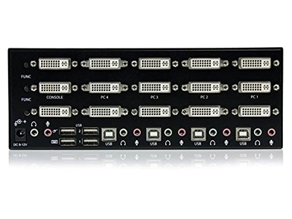 2Pz1487   Startech.Com 4 Port Triple Monitor Dvi Usb Kvm Switch With Audio Usb 2.0 Hub