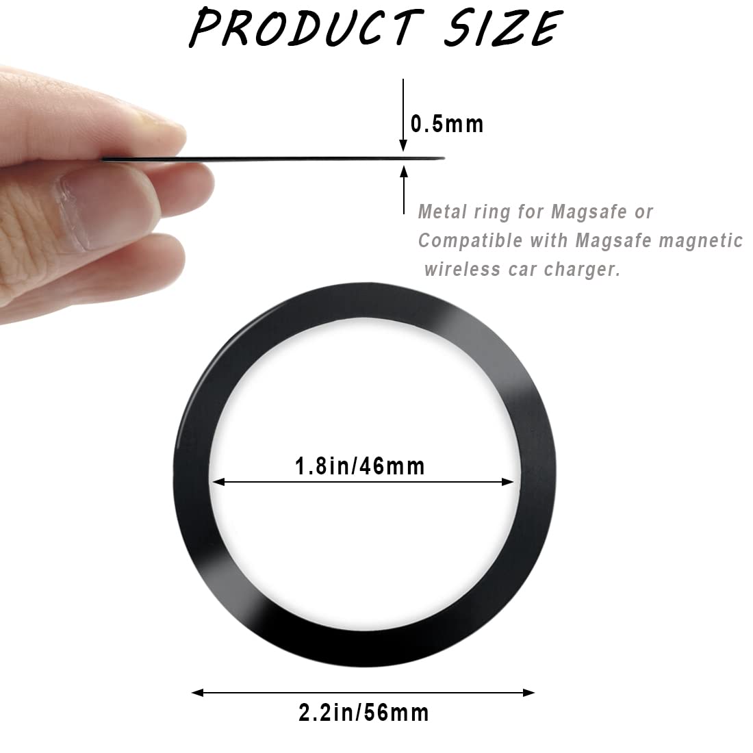 12 Pack Universal Metal Rings Compatible With Magsafe Magnetic Wireless Charger, Ultra Thin Rings Sticker Compatible With Iphone