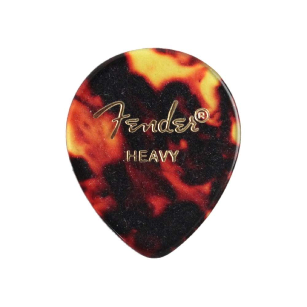 Fender Classic Celluloid Guitar Picks 347 Shape, Guitar Accessories, Tortoise Shell, Heavy, 12 Pack