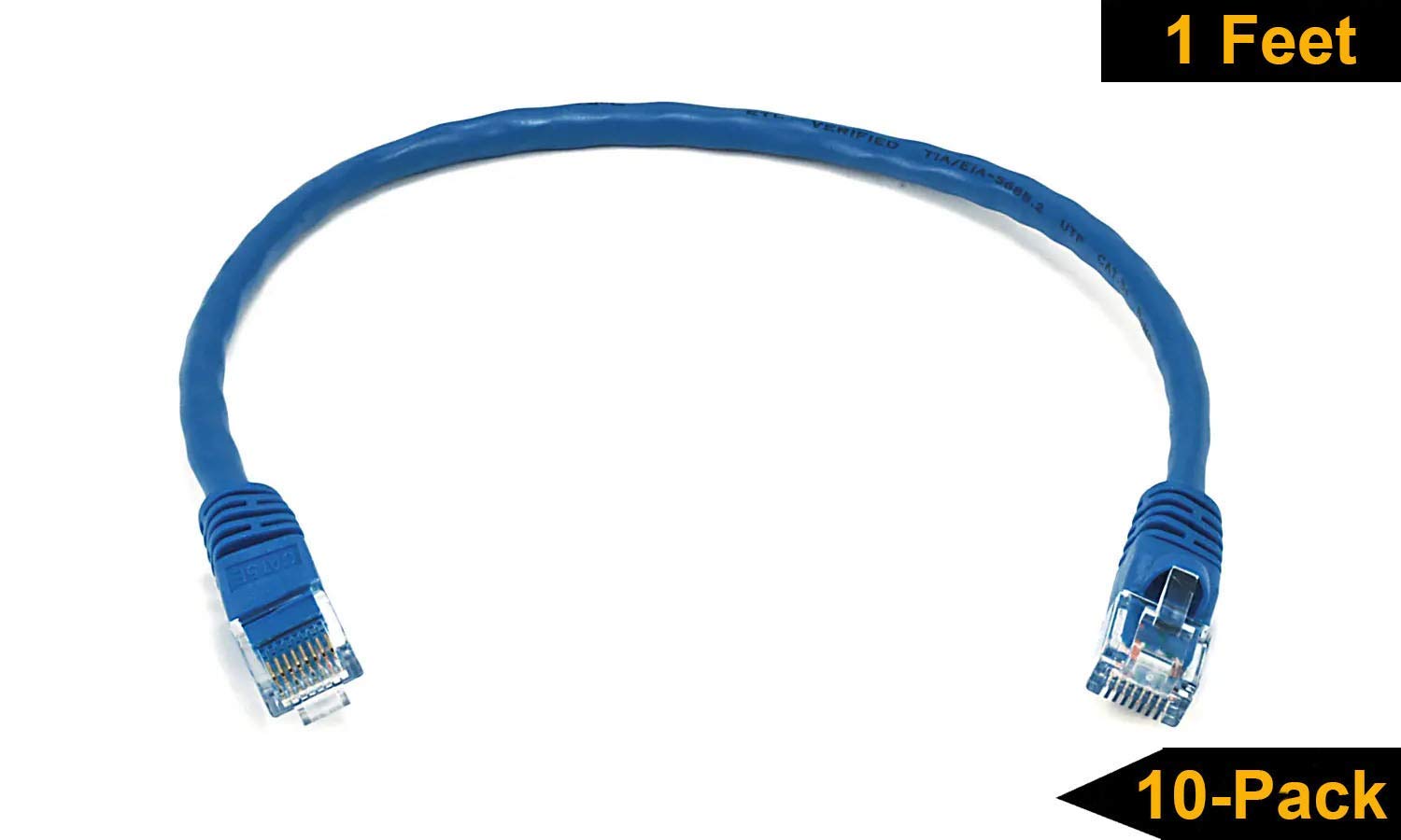 Imbaprice   3Ft Cat5E Network Ethernet Patch Cable (10 Pack)   Blue