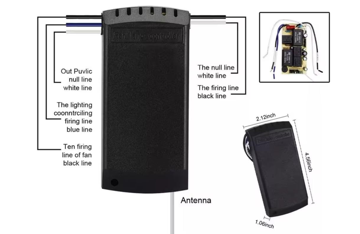 3-In-1 Ceiling Fan Light Timing & Speed Remote Universal Ceiling Fan Remote Control Kit, Compatible With Breeze/Hunter/Harbor/Ho