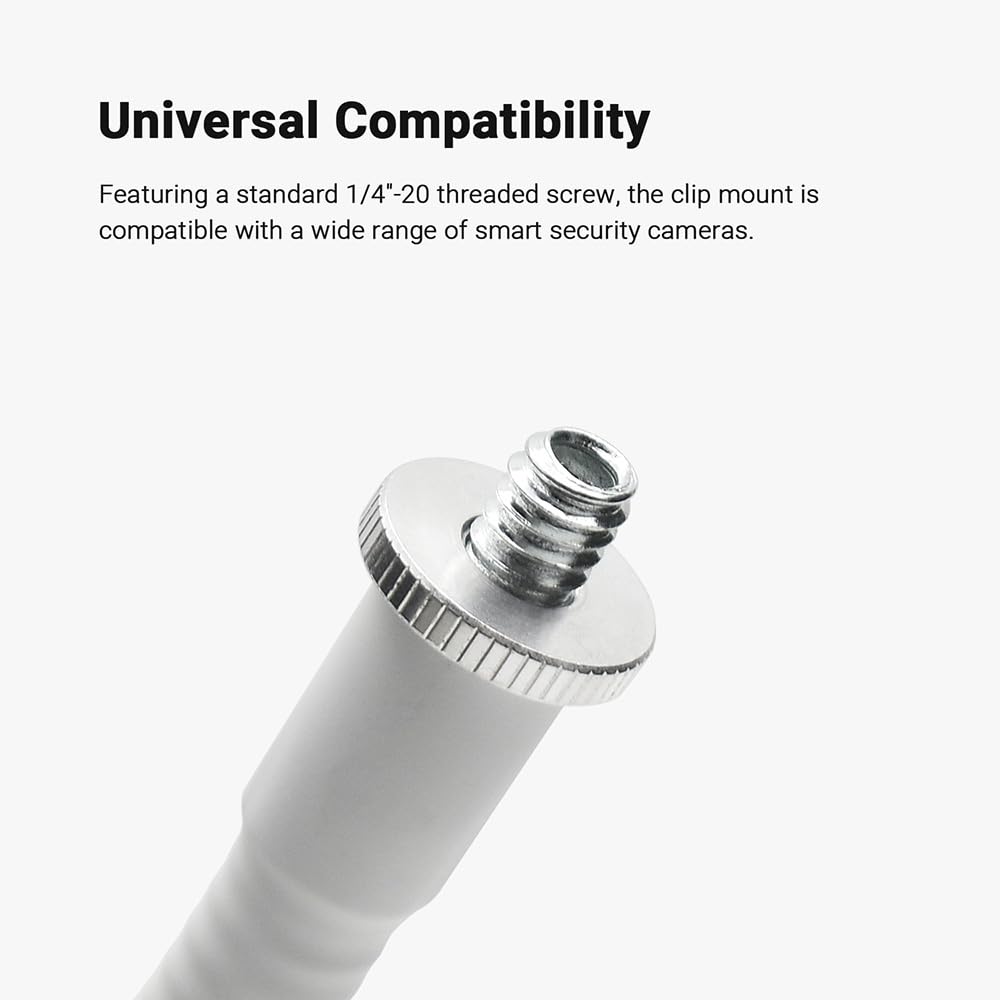 Holicfun Flexible Clip Mount With 15Cm Gooseneck For Indoor And Outdoor Security Cameras, Compatible With Ring, Blink, Eufy, Goo