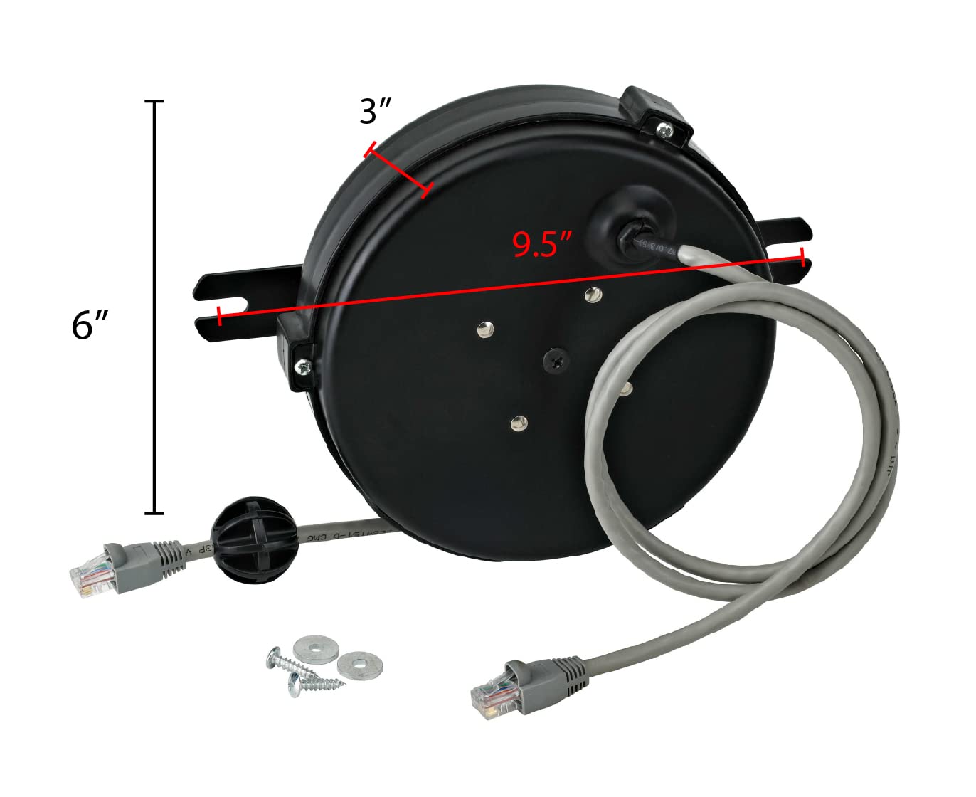 Professional Grade Retractable Cat6 Cord Reel, 20' Ul/Csa Listed Cable, Rj45 Modular Plugs; Proreel
