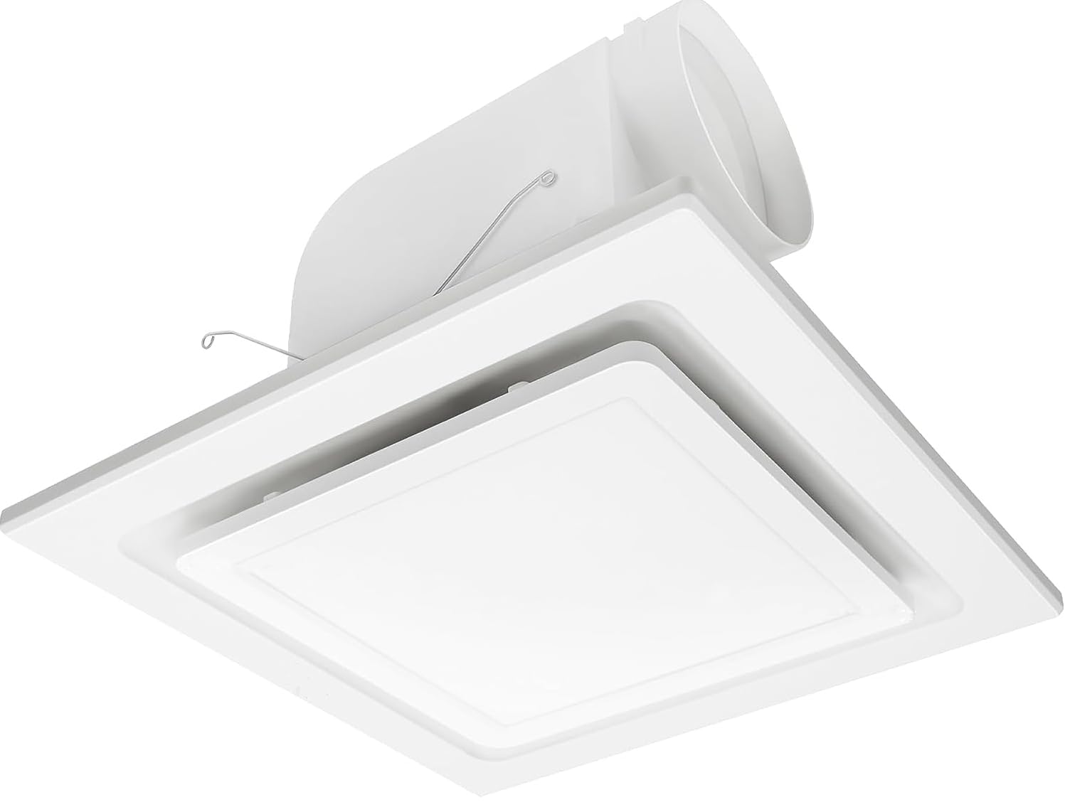 Nalle Ventilation Fans Bathroom Exhaust Fan With Light 9.6 Inch Panel 6000K 12W Square Led 90 Cfm 1.0 Sones 4 Inch Duct 110V Qui