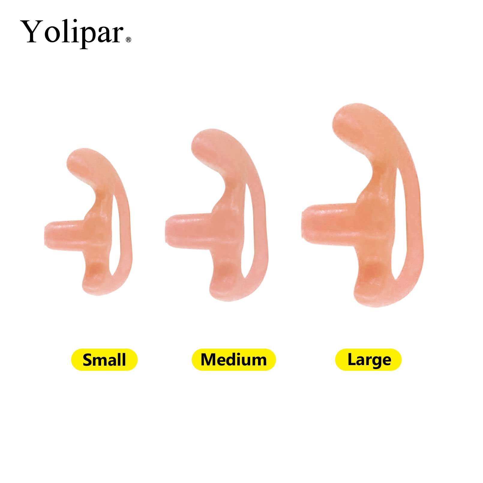 Yolipar Replacement Soft Silicone Eardud Earmold For Walkie Talkie Audio Kit Air Acoustic Tube Earpiece Headset (Flesh, Large(2