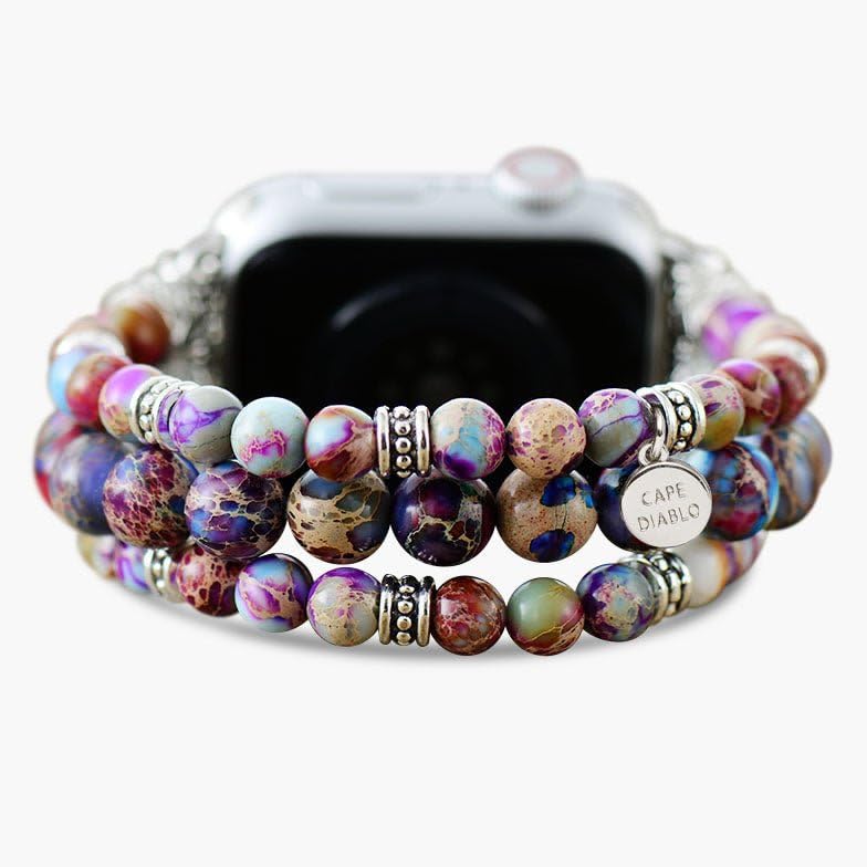 Cape Diablo Smart Watch Band For Women - Handmade Gemstone Strap - Compatible With 38Mm-45Mm Apple Faces (Intense Jasper, Small