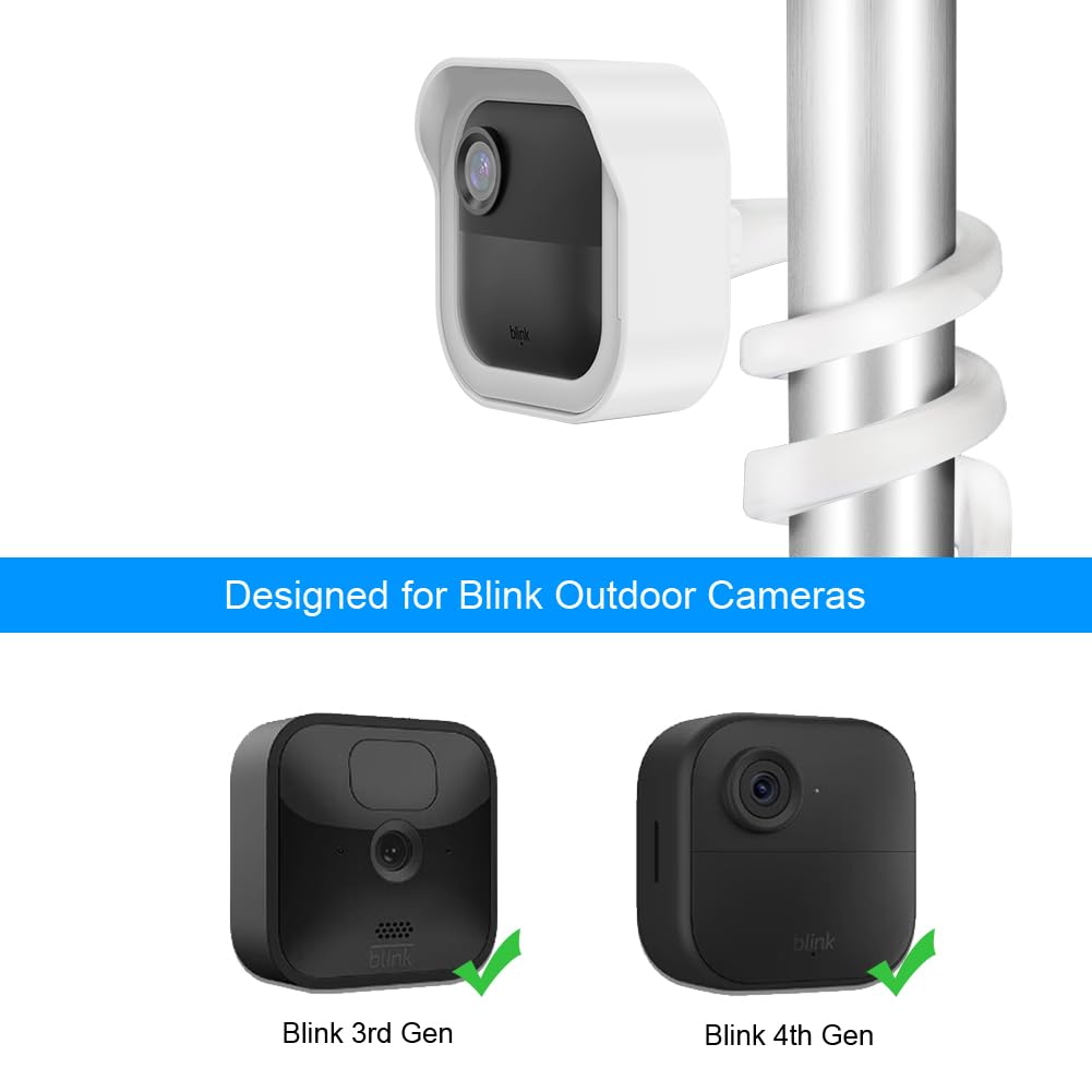 All New Flexible Twist Mount Compatible With Blink Outdoor (4Th &3Rd Gen), Weather Proof Protective Housing With Blink Sync Module Wall Mount (White)