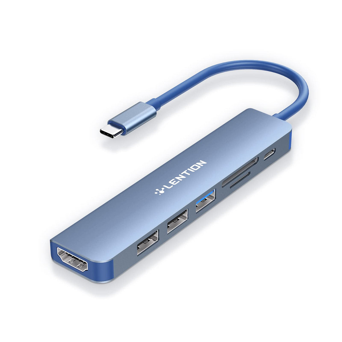 Lention Usb C Hub With 100W Charging, 4K Hdmi, Dual Card Reader, Usb 3.0 & 2.0 Compatible 2023 2016 Macbook Pro, New Mac Air/Sur