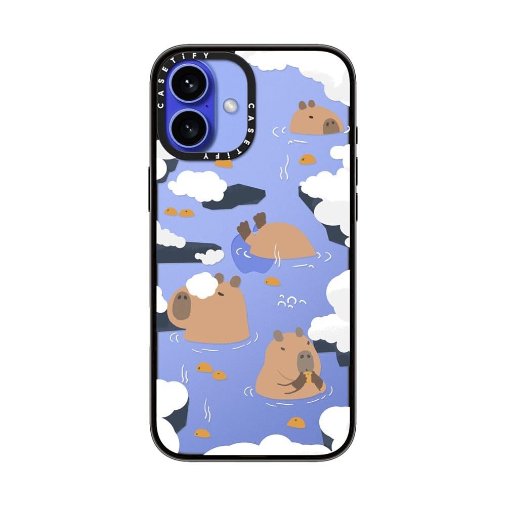 Casetify Compact Case For Iphone 16 Plus [Lightweight / 4 Ft. 2X Military Grade Drop Protection/Slim]   Floating Capybara   Clea