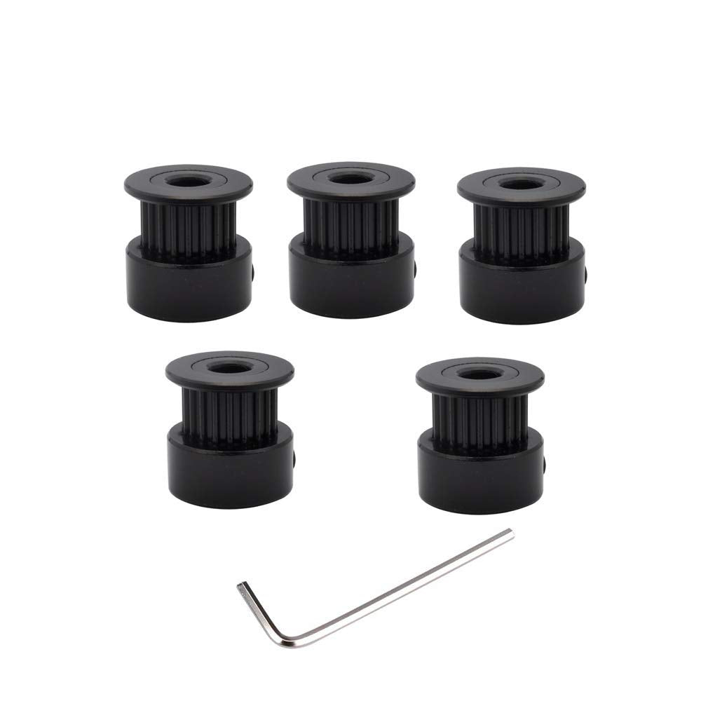 5Pcs Black Gt2 Pulley 20T 5Mm Bore For Creality Ender 3 V2 Pro 3S Cr10 Cr 10S Cr6 Se 3D Printer Parts 6Mm Width Belt 20 Teeth 2G