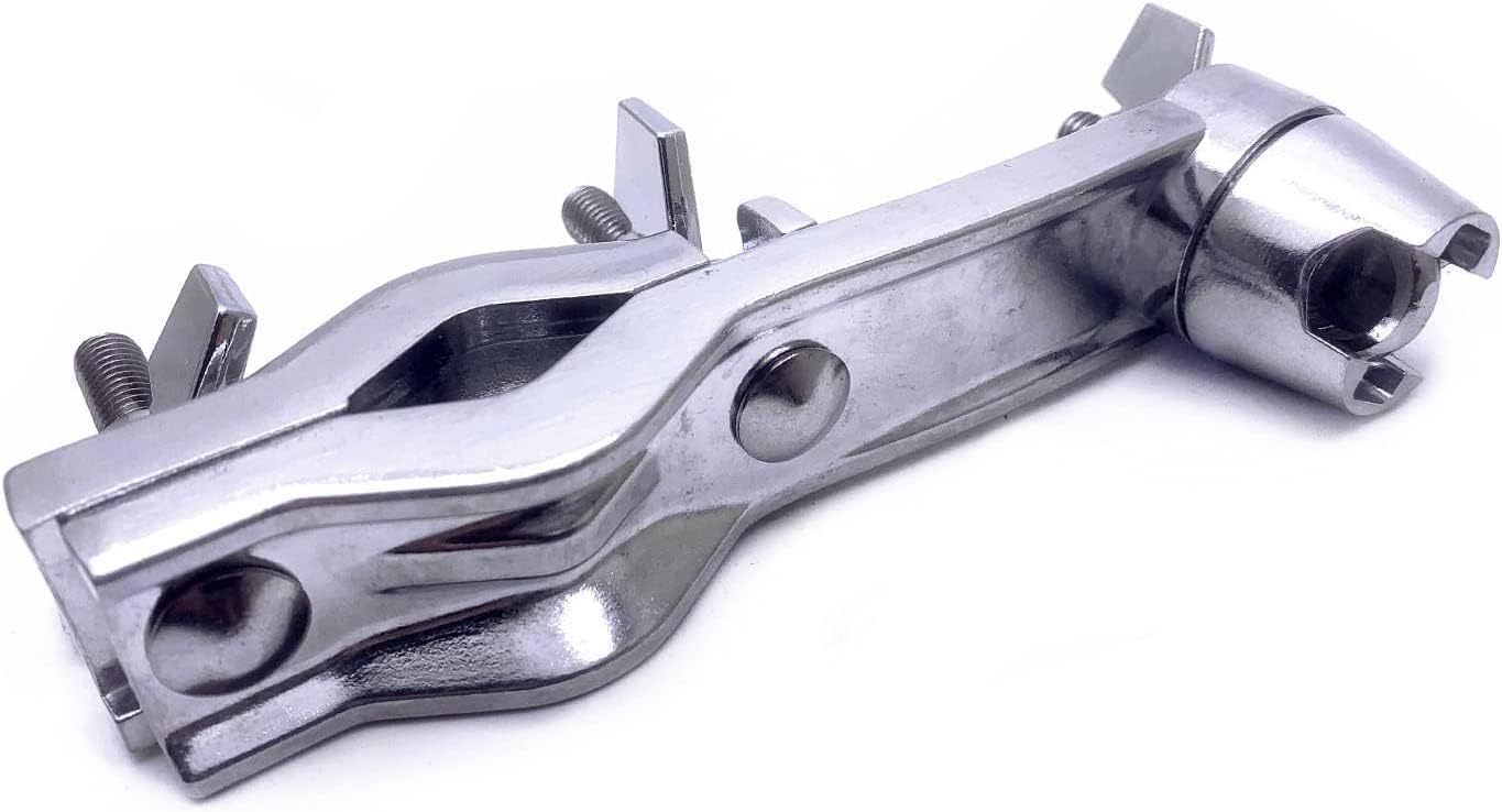 Tuoren Cowbell Mounting Clamp With 30 Degree Bent Arm Drum Set Clamp Percussion Accessory For Cowbell, Jam Blocks, Tambourine