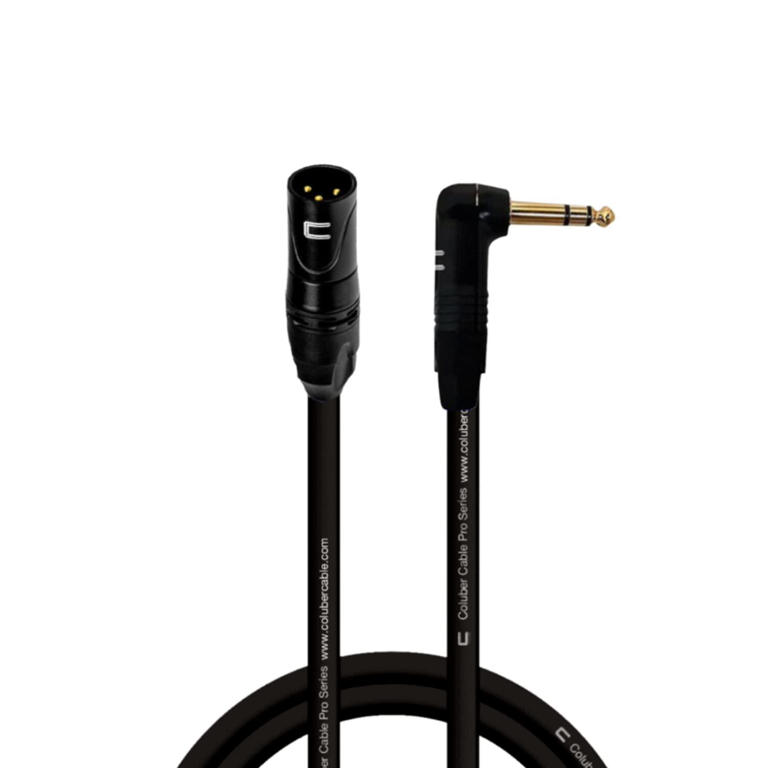 Balanced Xlr Cable Male To Right Angle 1/4'' Trs   5 Feet Black   Pro 3 Pin Microphone Connector For Powered Speakers, Audio Int
