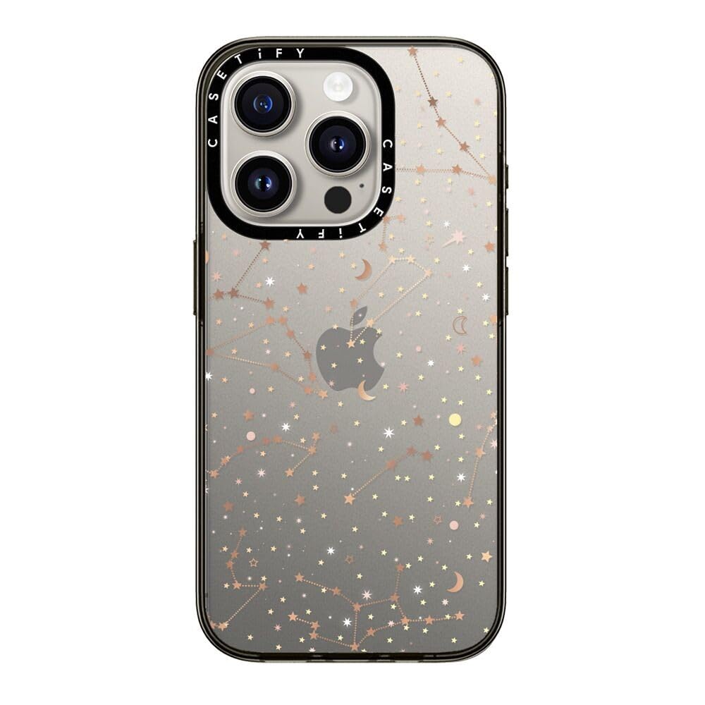 Casetify Compact Iphone 15 Pro Case [2X Military Grade Drop Tested / 4Ft Drop Protection]   Space Pattern On Clear Background  