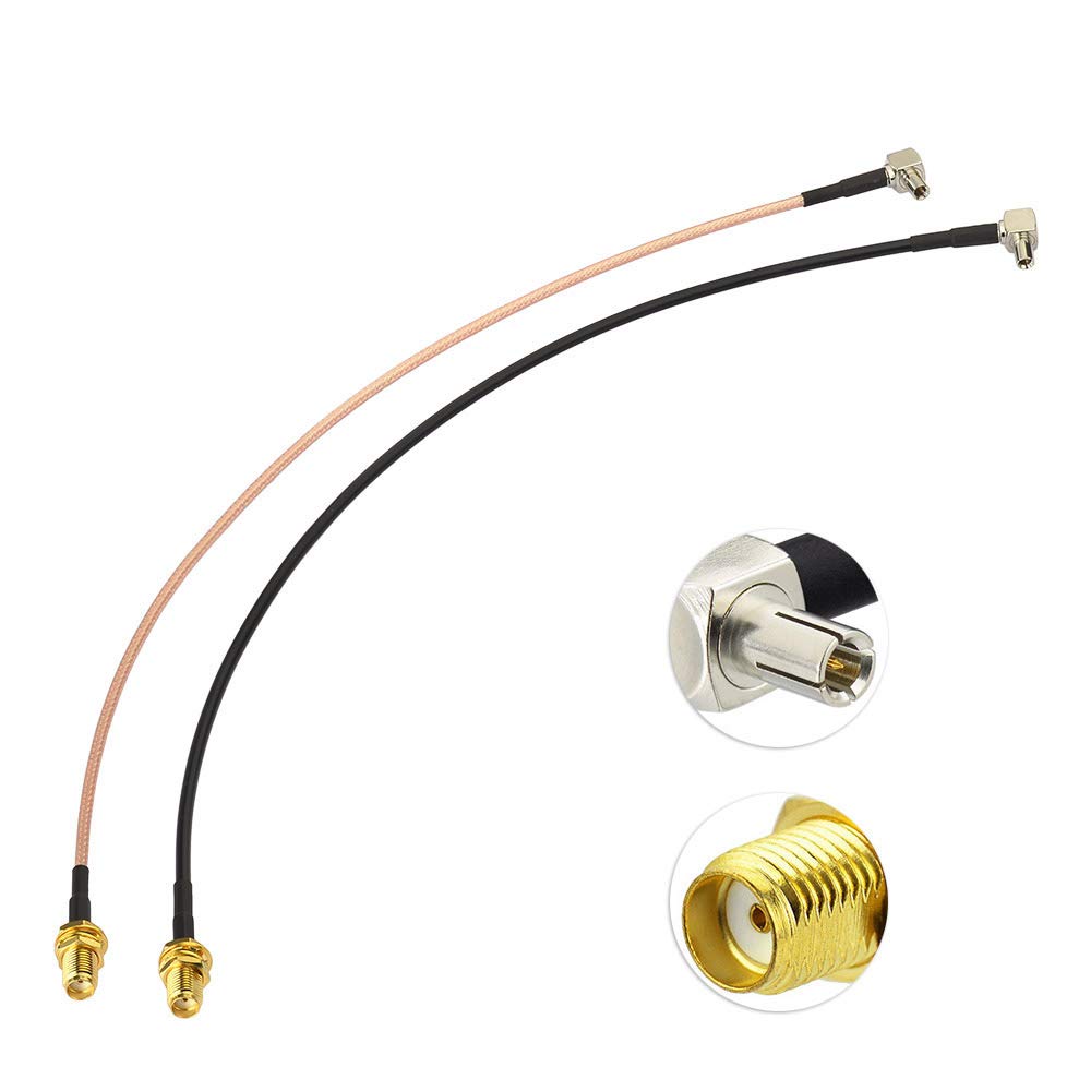 SUPERBAT SMA to TS9 Coaxial Cable SMA Female to 90 Degree TS9 Pigtail 12inch (2pcs) for 4G Modem Dongle Router USB Modems MiFi Hotspots External Antenna Adapter Cable (RG316 RG174)