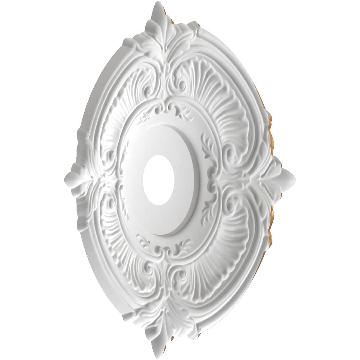 Ekena Millwork Cmp22Atbgl Attica Thermoformed Pvc Ceiling Medallion (Fits Canopies Up To 7 3/4), 22Od X 3 1/2Id X 1P, Bright Coa