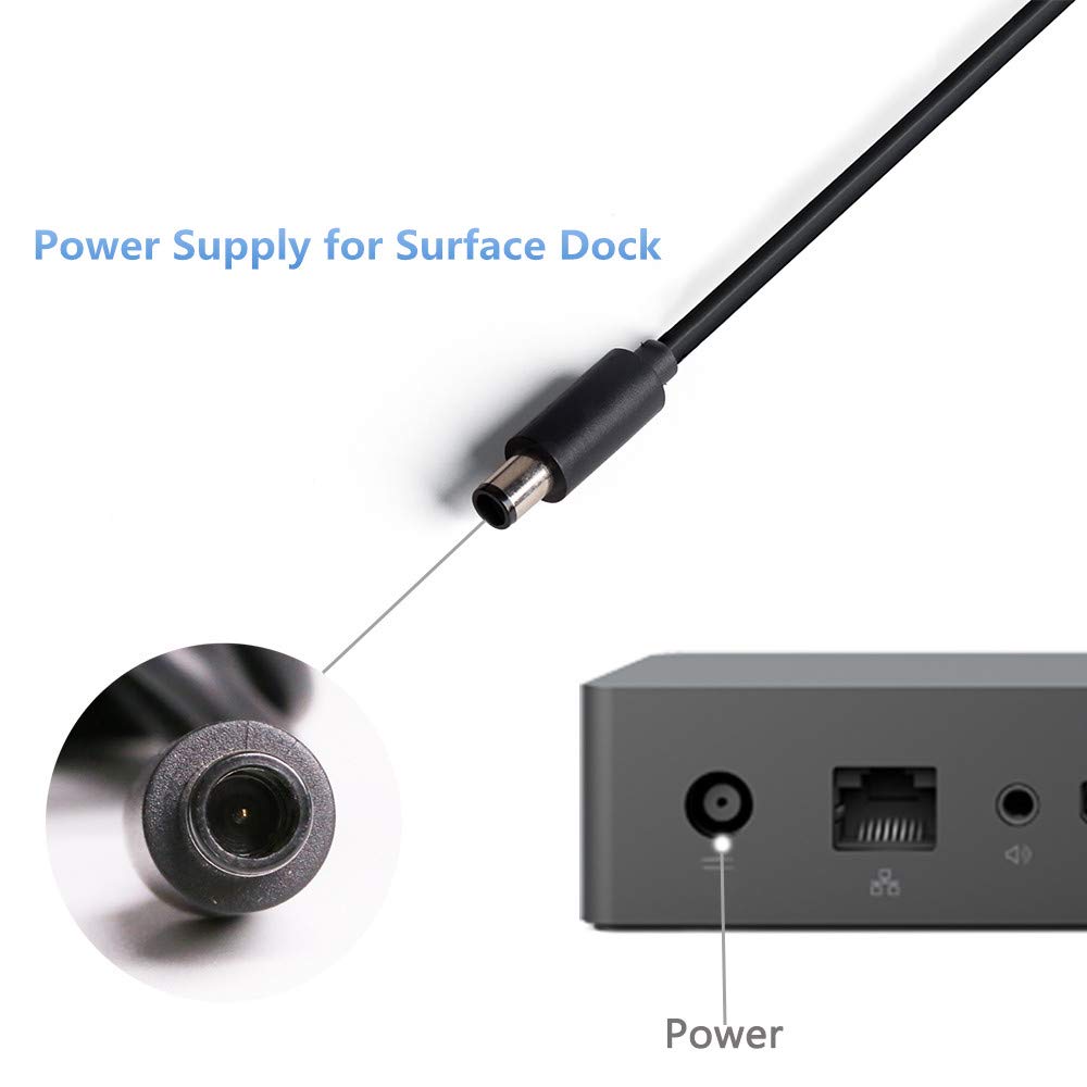 Surface Dock Charger,Kabcon 90W 15V 6A Power Supply Compatible With Microsoft Surface Docking Station (Pd9 00003),Model 1749 Power Transformer Charger With 6.2Ft Power Cord With A Storage Pouch