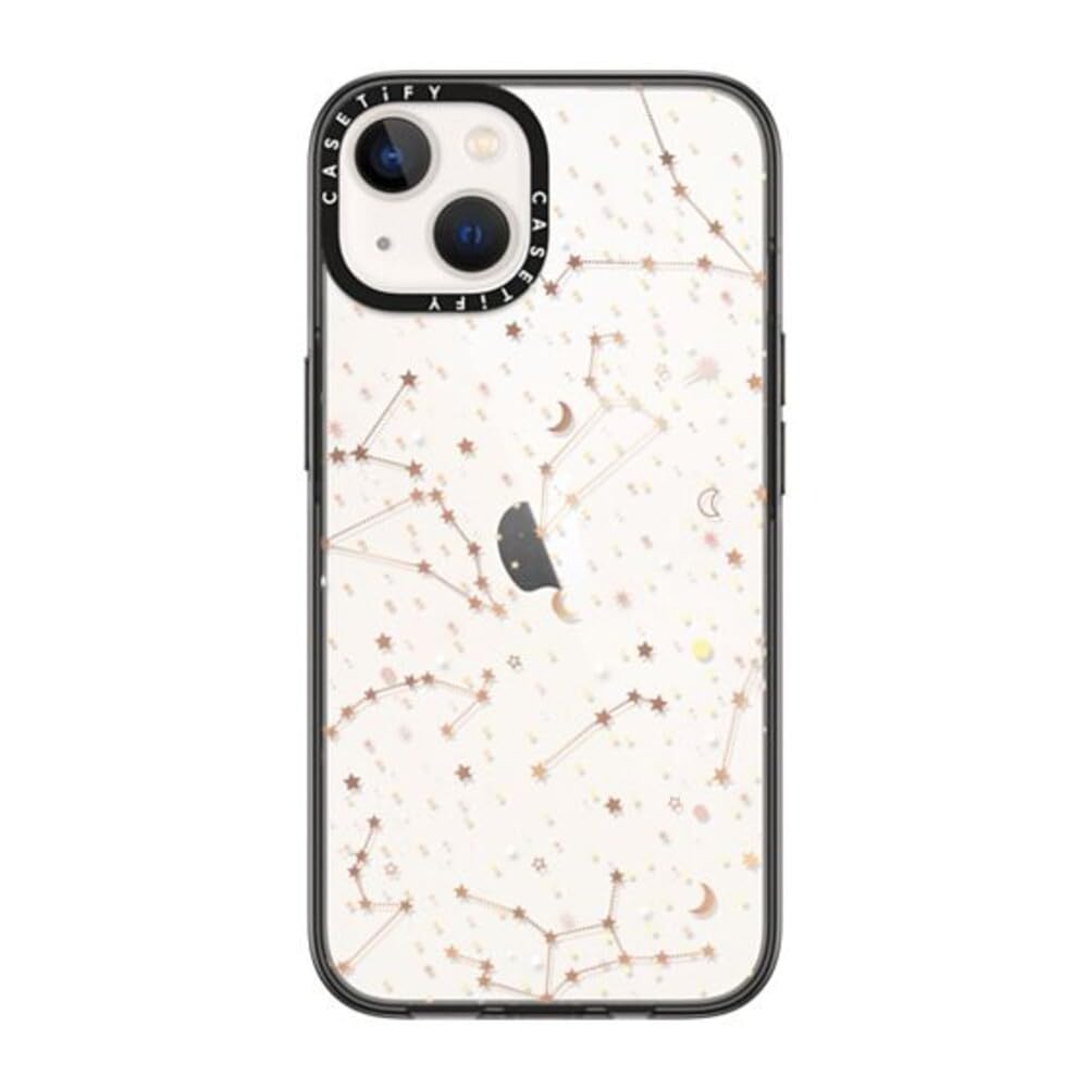 Casetify Compact Iphone 14 Pro Case [2X Military Grade Drop Tested / 4Ft Drop Protection]   Space Pattern On Clear Background  