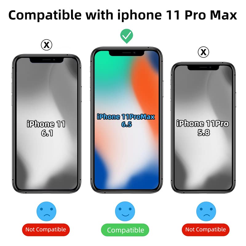 Gyizho Magnetic Case For Iphone 11 Pro Max Case [10Ft Grade Drop Tested & Compatible With Magsafe] Translucent Matte Back, Anti