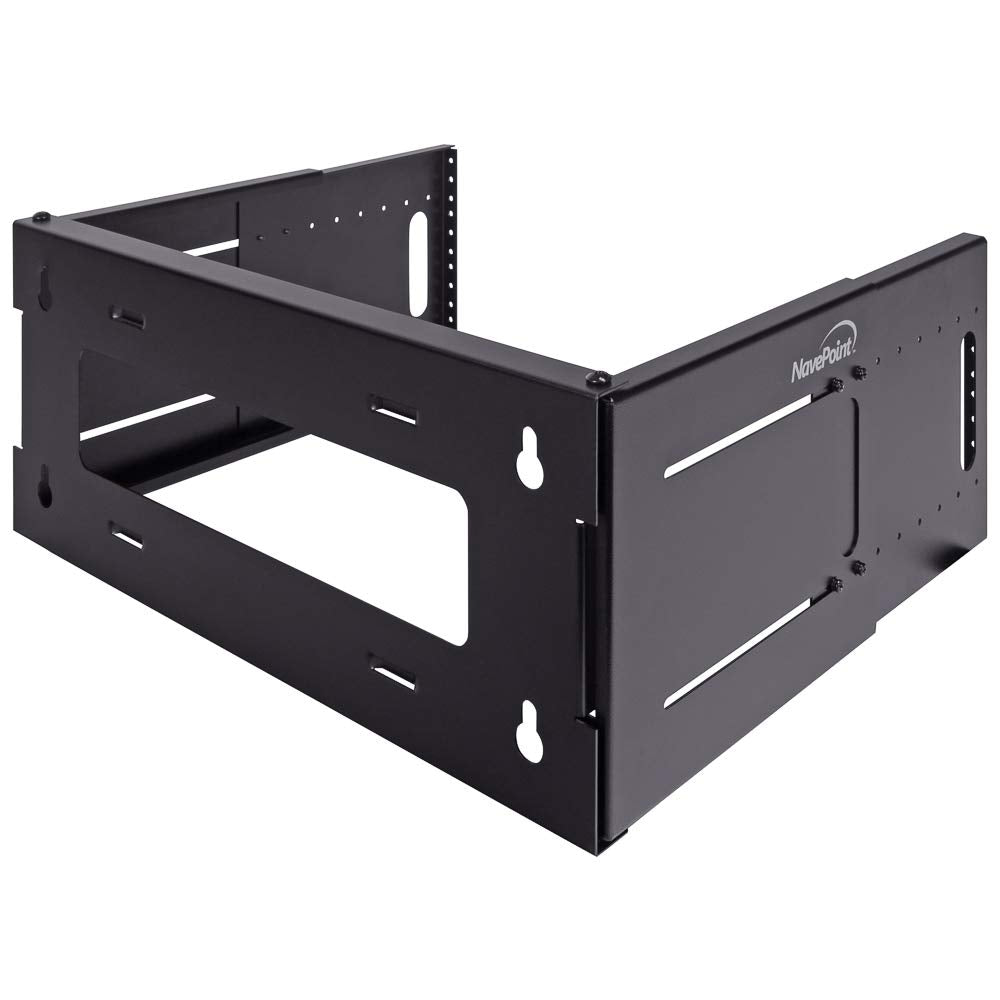 Navepoint 4U Patch Panel Bracket Wall Mount Patch Panel Rack For 19    Networking Equipment   Expandable Mounting Depth 9.5    T