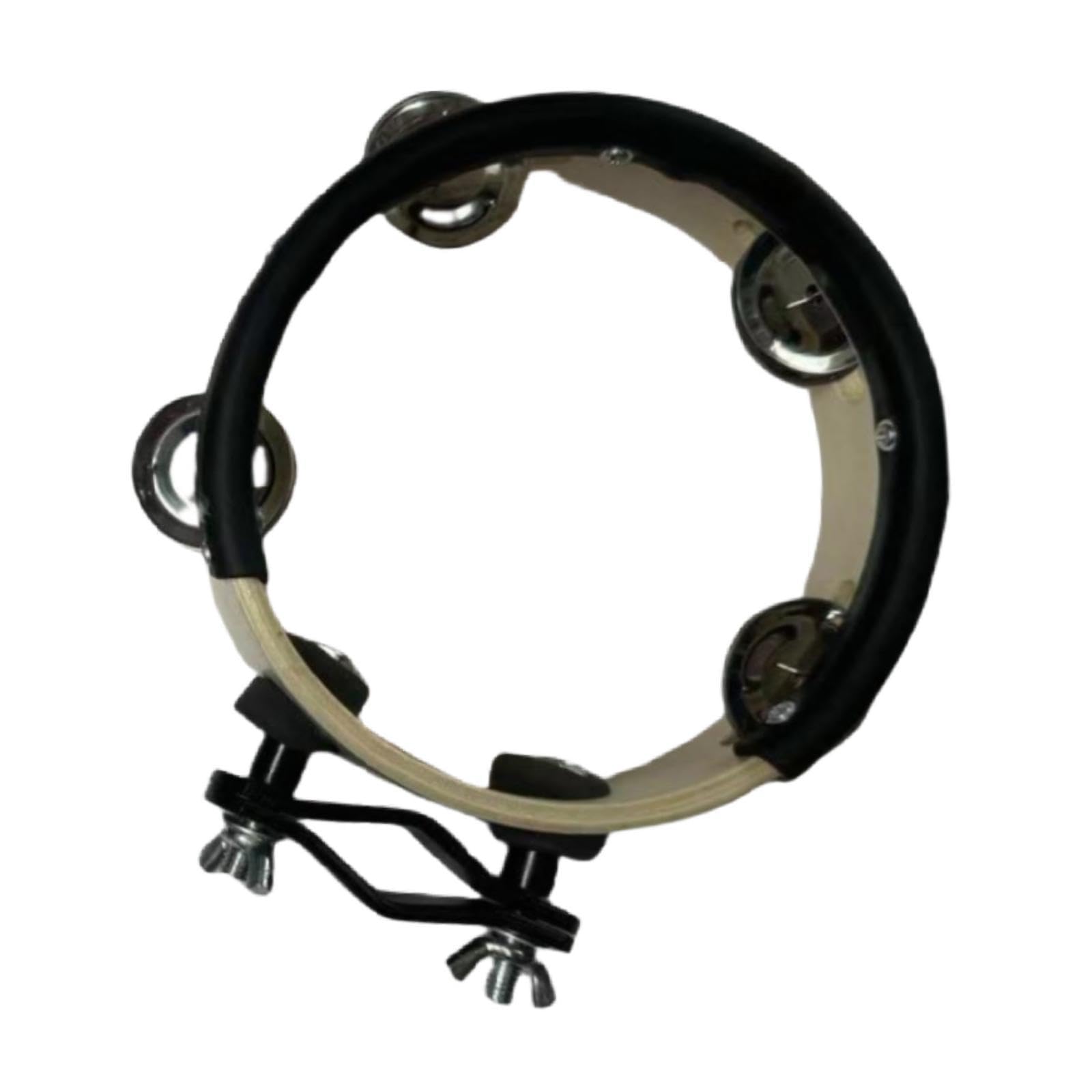 MYADDICTION Percussion Jingle Tambourine Dance Compact Wedding Party Handheld Tambourine Beige