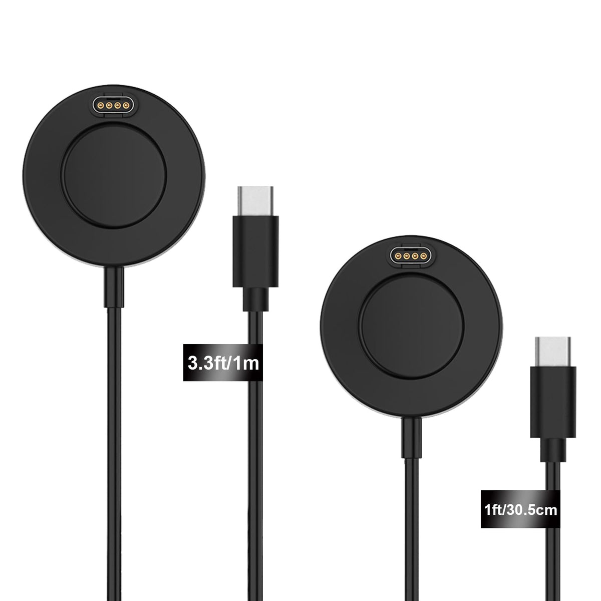 Cosoos 2-Pack Usb-C Charging Cables For Garmin Charger Cable Stand, 1M Long & 30Cm Short Watch Charging Dock Station For Garmin 