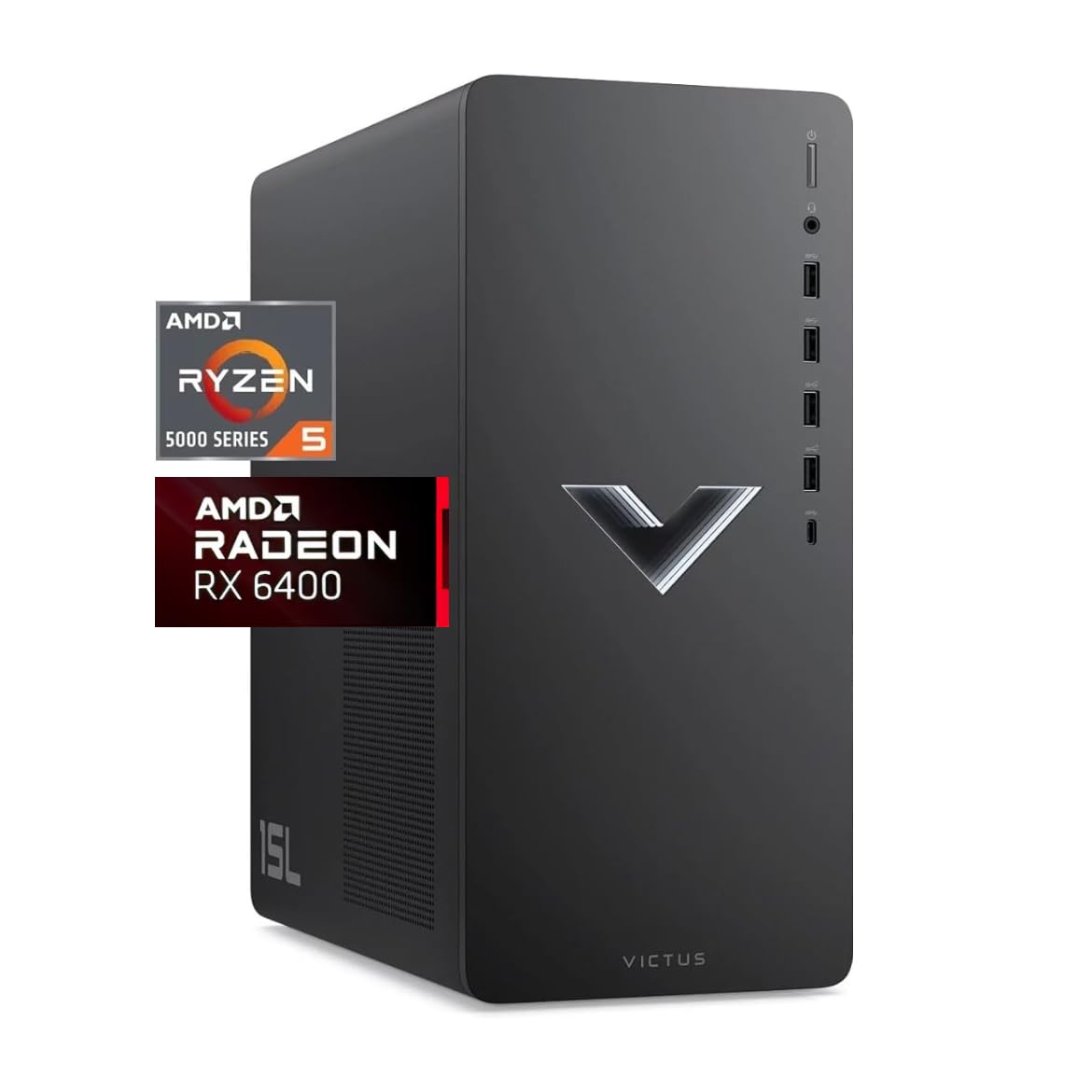 Hp 2024 Victus Gaming Desktop Pc | Amd 6-Core Ryzen 5600G Processor (Up To 4.4 Ghz) | Amd Radeon Rx6400 (With 4Gb Gddr6, Amd Rdn