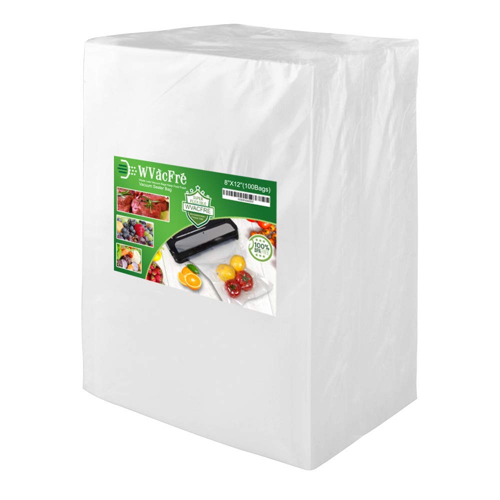 Wvacfre 100 Quart Size 8X12Inch Vacuum Sealer Freezer Bags With Commercial Grade,Bpa Free,Heavy Duty,Great For Food Vac Storage 