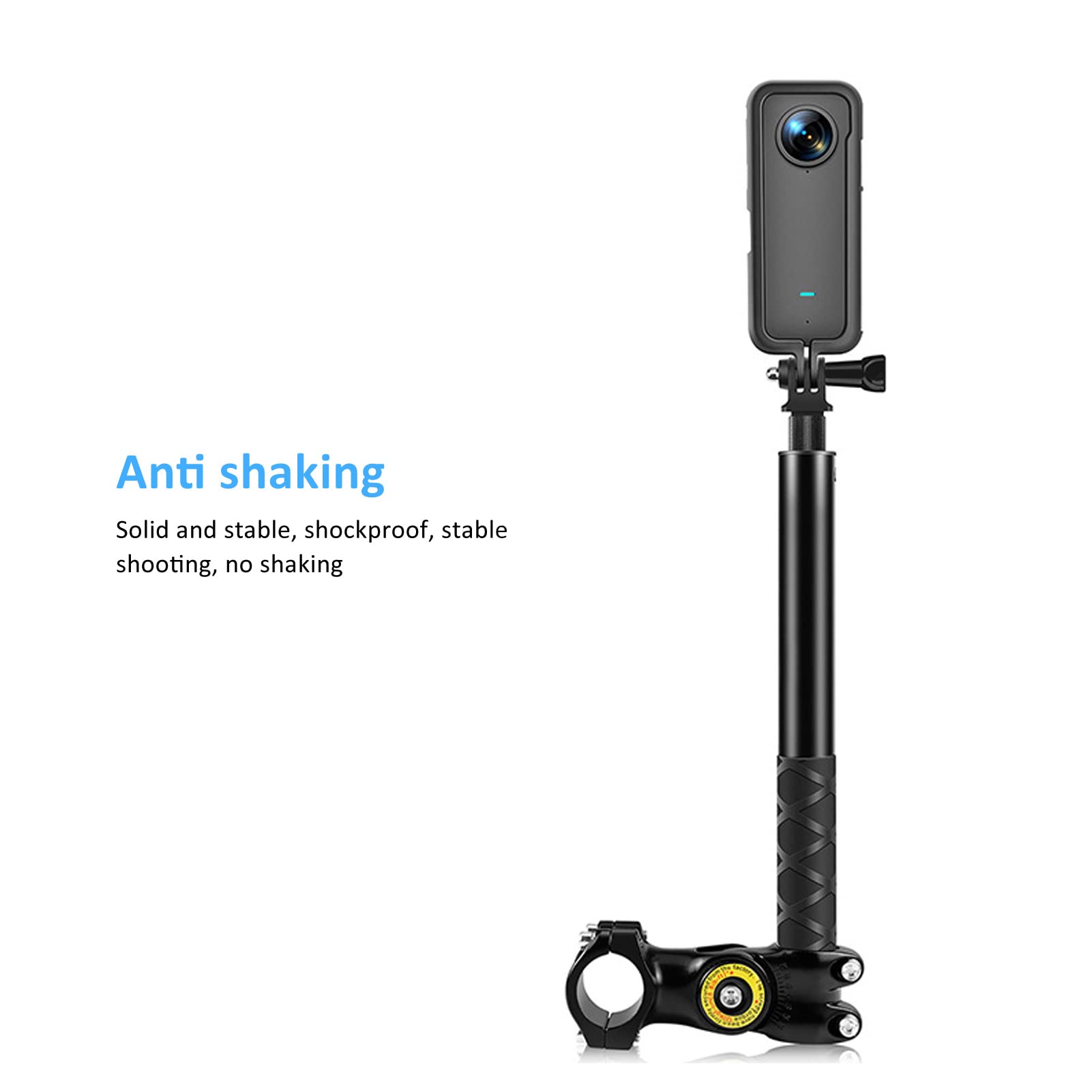 Motorcycle Invisible Selfie Stick, Bike Selfie Stick Handlebar Mount Camera Bracket, Action Camera Bracket Adapter Clamp Holder,