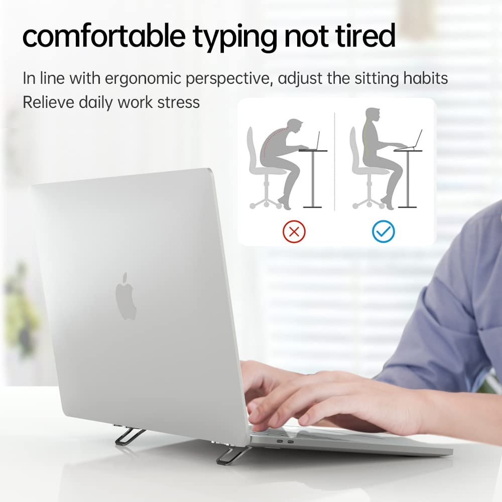 Muchly Keyboard Stand 2Pcs,Portable Invisible Laptop Stand For With 2 Adjustable Angles For Desk,Mini Aluminum Cooling Pad,With
