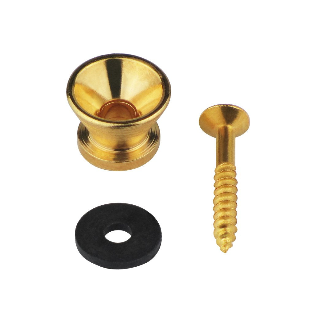 Fleor 12Pcs Gold/Chrome/Black Metal Guitar Strap Locks Buttons End Pins With Screws & Washers For Guitar Bass Ukulele Mandolin