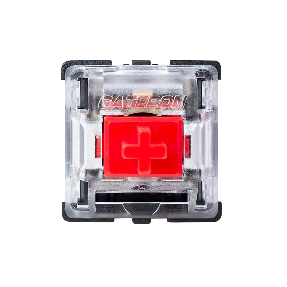 Granvela Pack 32 Gateron KS-8 Red Switches for Mechanical Keyboards,3-pin Black-Shell Compatible with SMD RGB Light