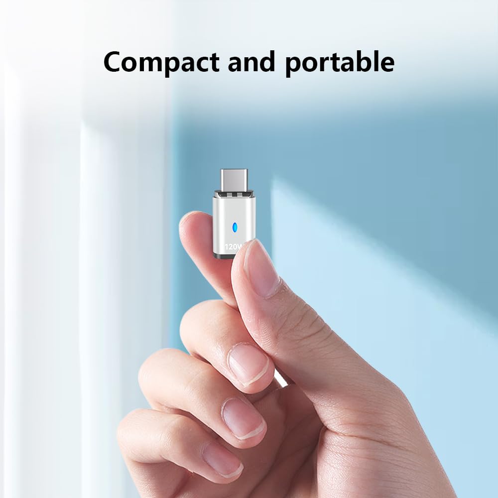 Sheeast Usb C Magnetic Adapter 3 Pack, 120W Straight Usb2.0 Type C Connector 5Pin With 480Mbps Data Transfer, Compatible For Mac